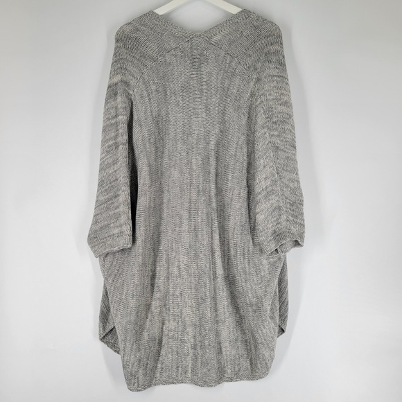 Forever 21 Grey Heathered Knit Open Front Long Cardigan Sweater Size Small - Picture 2 of 8